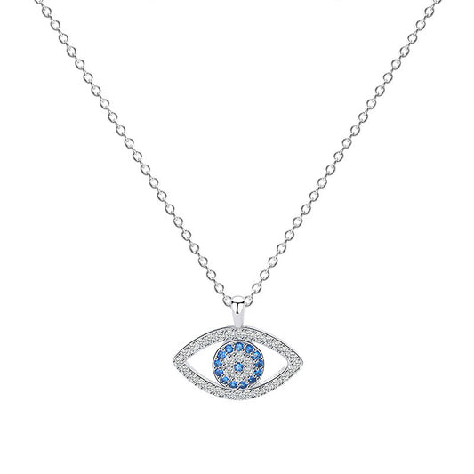 s925 Sterling Silver Jewelry European and American Atmospheric Demon Eye Necklace Eye Pendant
