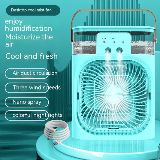 "3-in-1 Air Humidifier Cooling Fan with LED Night Light"